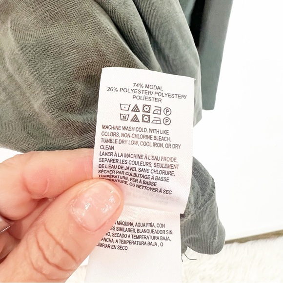 LUCKY BRAND OLIVE GREEN SURPLICE FRONT LONG SLEEVE SHIRT WOMENS SZ LARGE - Picture 7 of 10